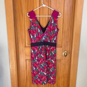 TORY BURCH Tulip Pattern Dress With Navy Accents